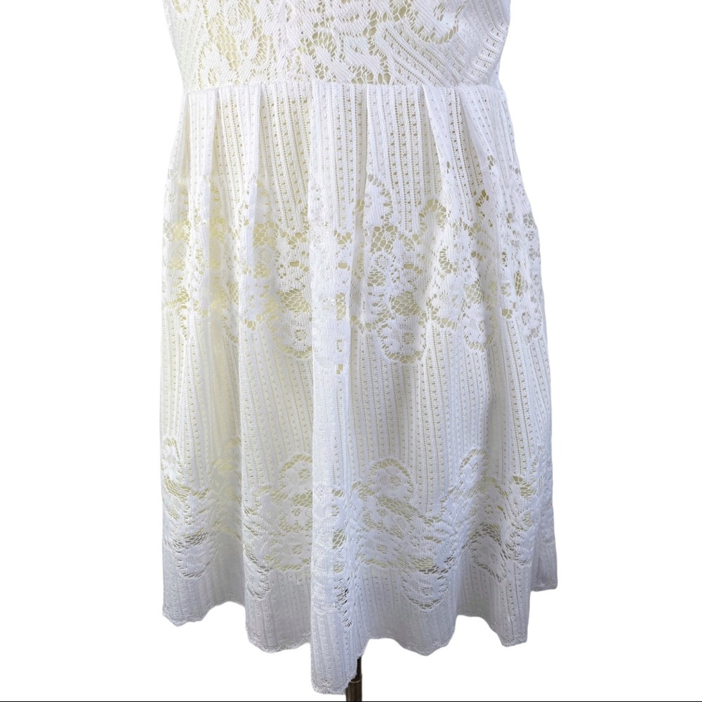 Free People White Lace Fit-and-Flare Mini Dress - Picture 5 of 10